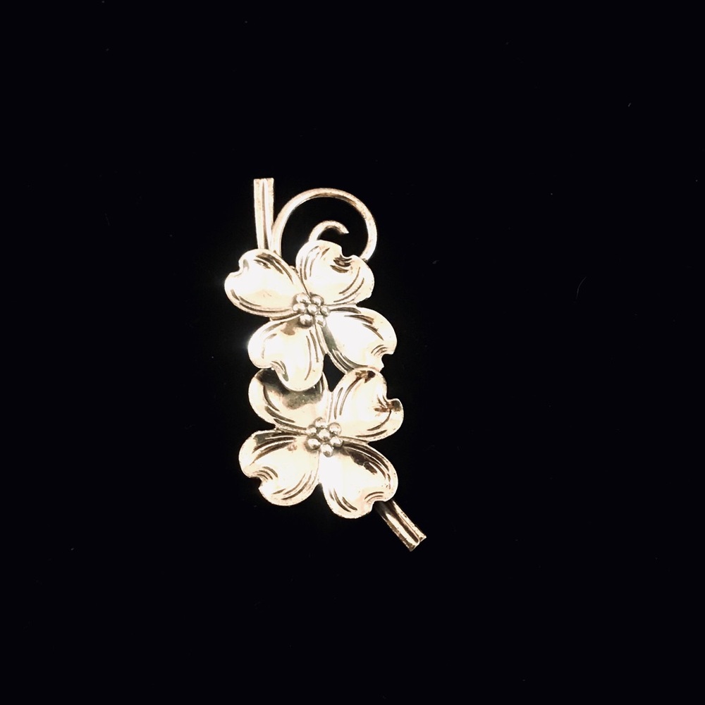Beau Sterling Vintage Signed Dogwood Blooms Brooch